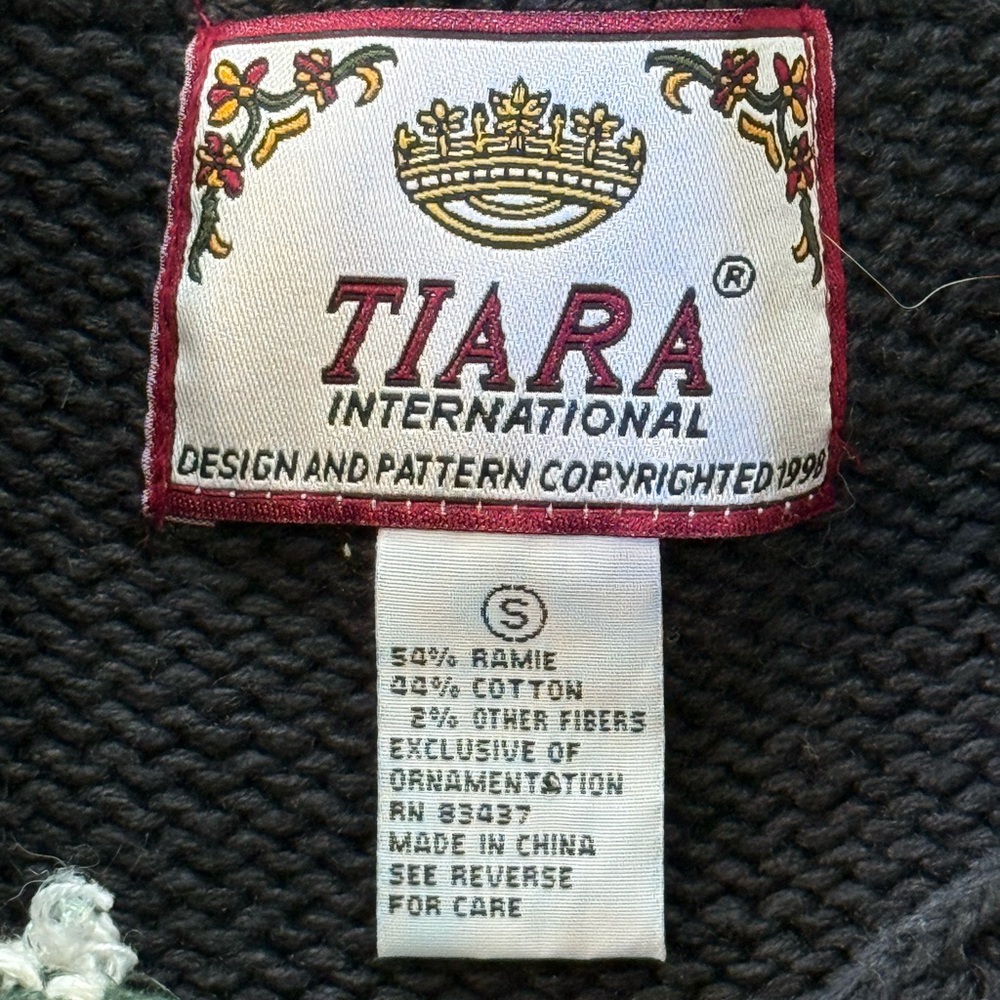 Tiara International Patchwork Festive Sweater Wit… - image 2